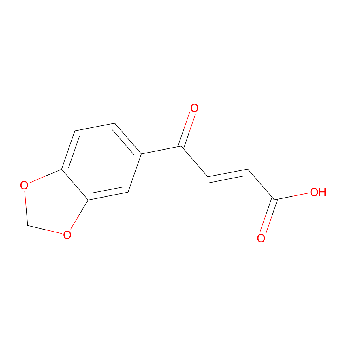 2-Butenoic acid, 4-(1,3-benzodioxol-5-yl)-4-oxo-, (E)- molecular structure, CAS 84609-13-2