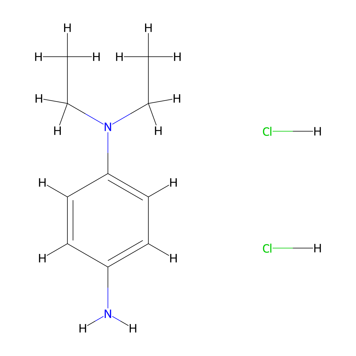 N,N-Diethyl-P-phenylenediamine dihydrochloride molecular structure, CAS 84609-46-1