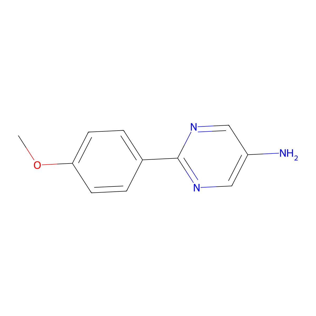 2-(4-Methoxyphenyl)pyrimidin-5-amine molecular structure, CAS 84609-98-3