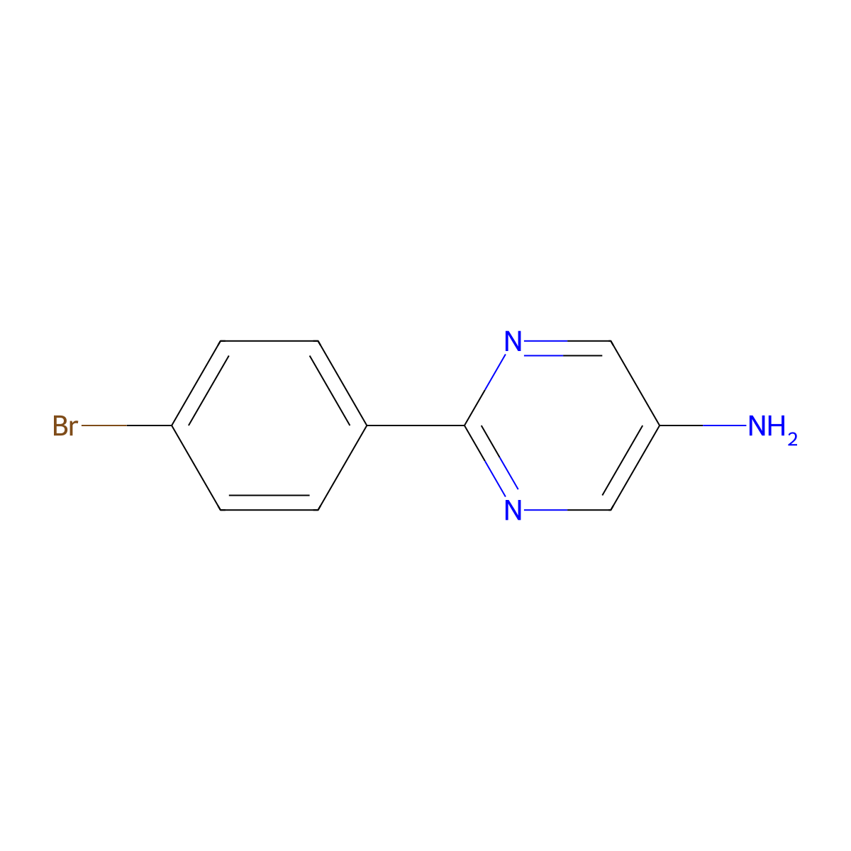 5-Amino-2-(4-bromophenyl)pyrimidine molecular structure, CAS 84610-01-5
