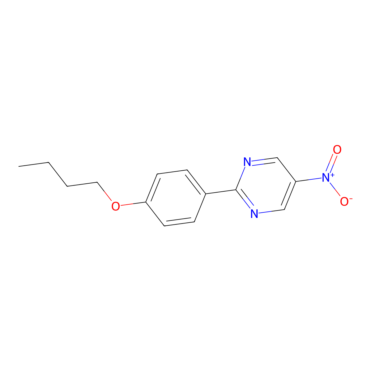 2-(4-Butoxyphenyl)-5-nitropyrimidine molecular structure, CAS 84610-06-0