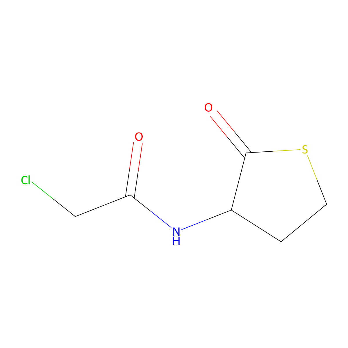 2-Chloro-N-(2-oxothiolan-3-yl)acetamide molecular structure, CAS 84611-22-3