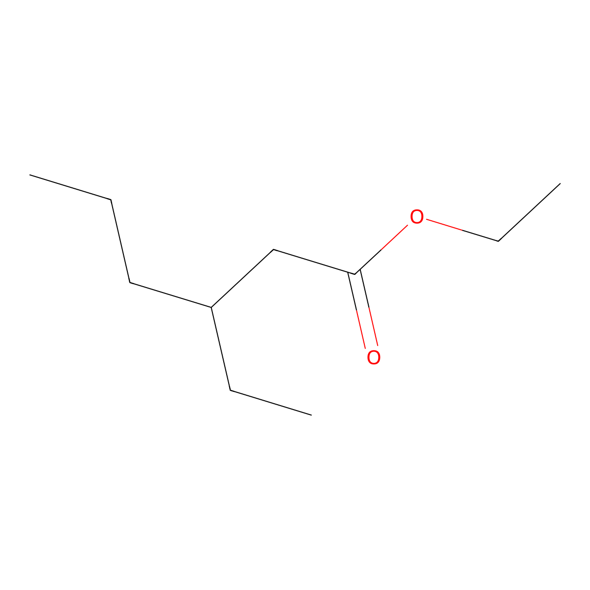 Ethyl 3-ethylhexanoate molecular structure, CAS 84612-77-1