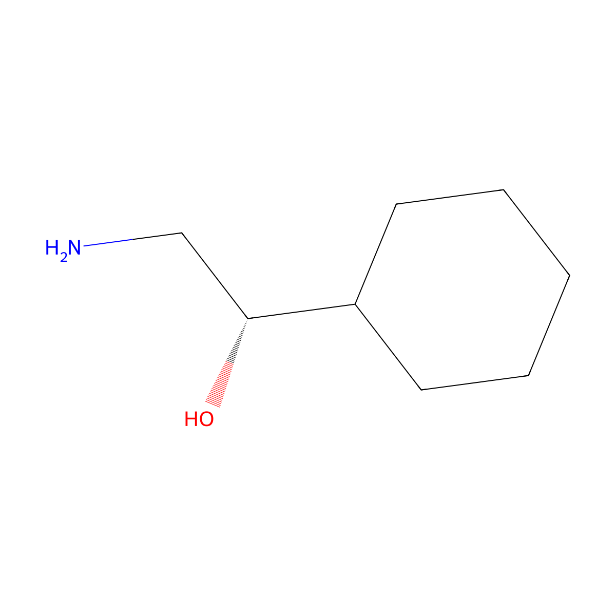 (1S)-2-amino-1-cyclohexylethan-1-ol molecular structure, CAS 84619-58-9