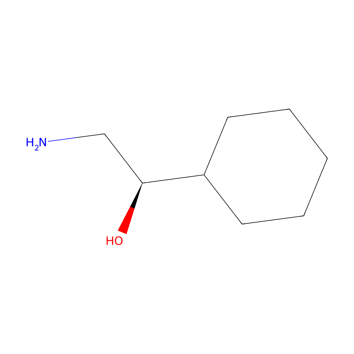 (1R)-2-amino-1-cyclohexylethan-1-ol molecular structure, CAS 84619-59-0