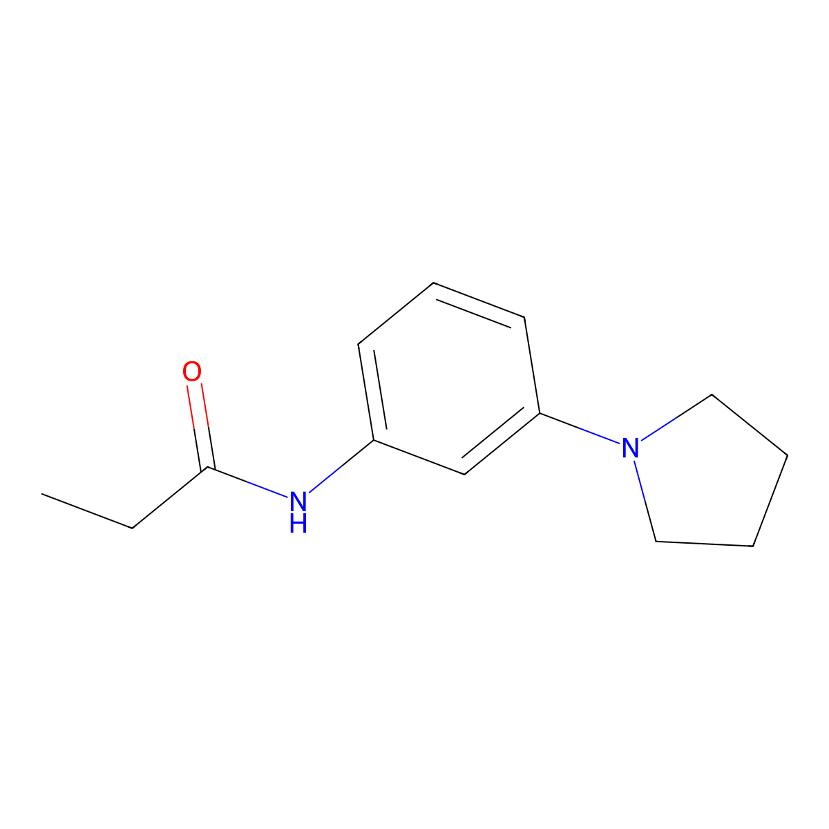 N-[3-(1-pyrrolidinyl)phenyl]propanamide molecular structure, CAS 84626-26-6