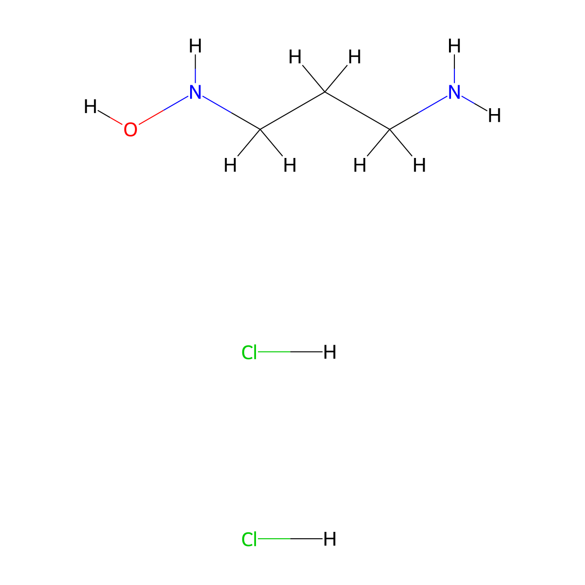 N-(3-aminopropyl)hydroxylamine dihydrochloride molecular structure, CAS 84627-32-7