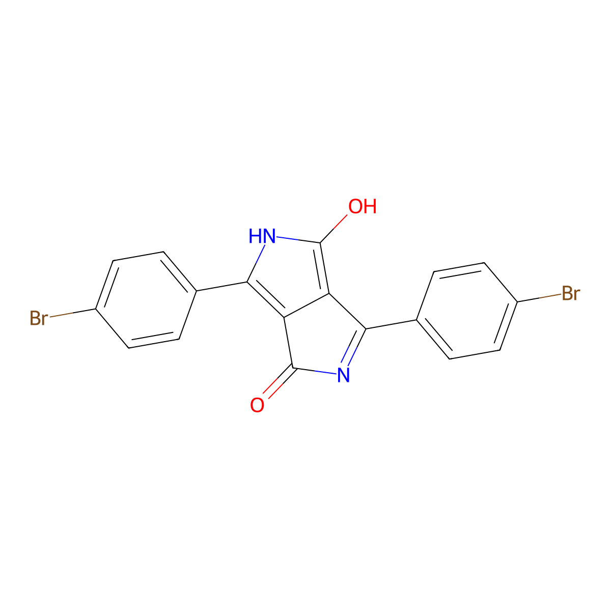 Pyrrolo(3,4-c)pyrrole-1,4-dione, 3,6-bis(4-bromophenyl)-2,5-dihydro- molecular structure, CAS 84632-54-2