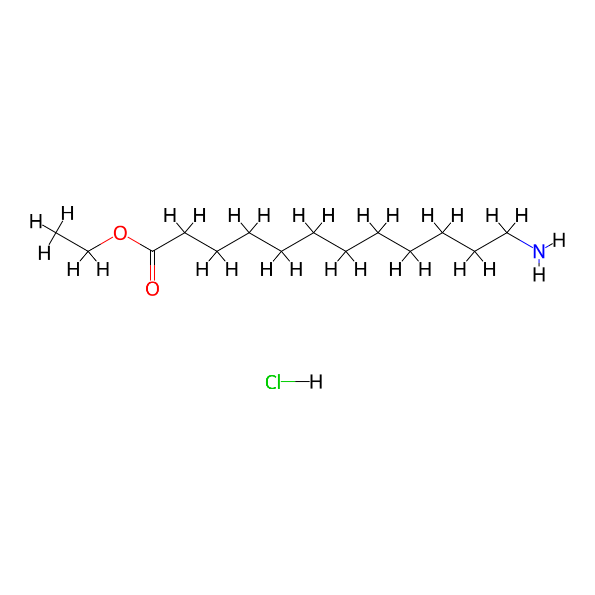 Ethyl 12-aminododecanoate hydrochloride molecular structure, CAS 84636-23-7