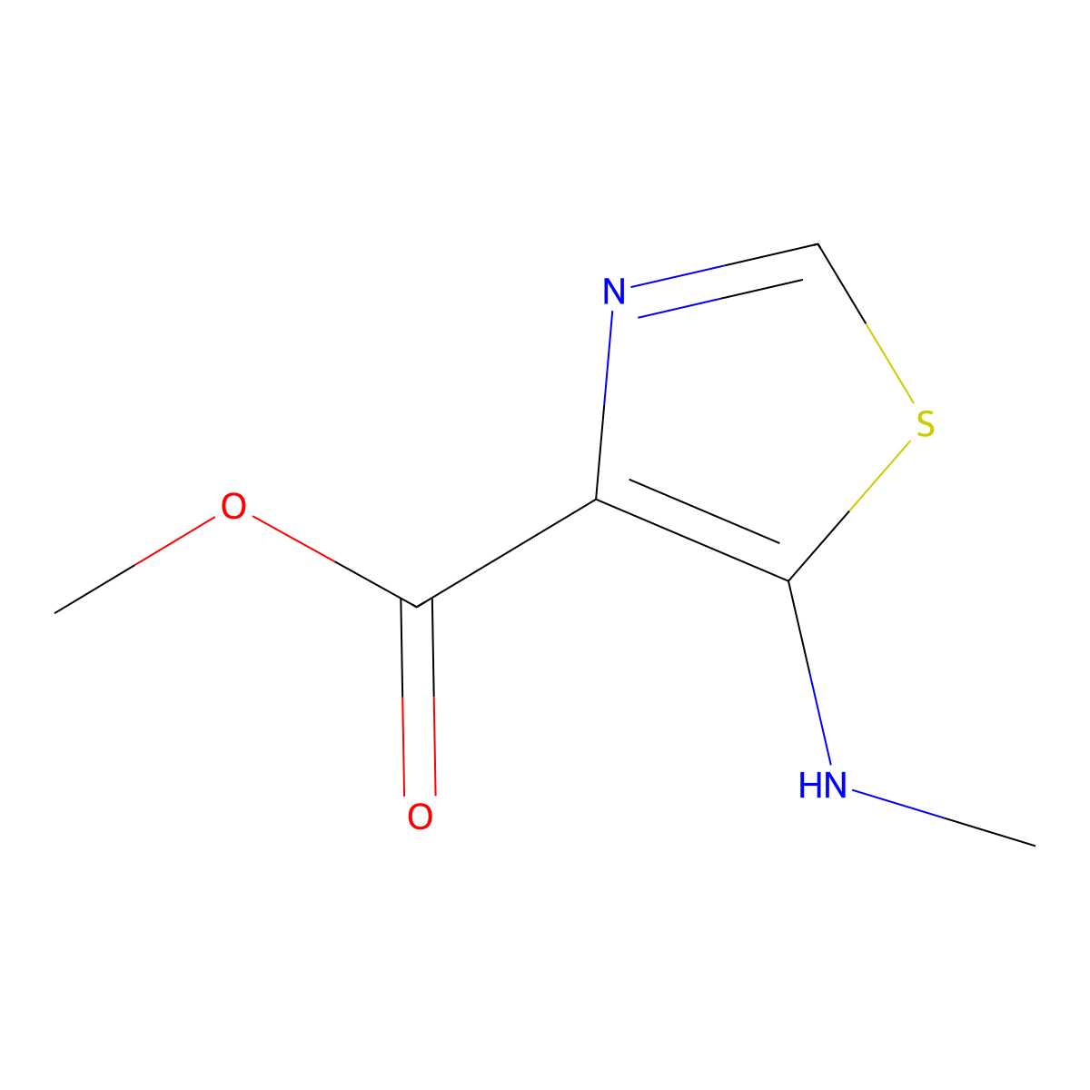 Methyl 5-(methylamino)thiazole-4-carboxylate molecular structure, CAS 84636-33-9