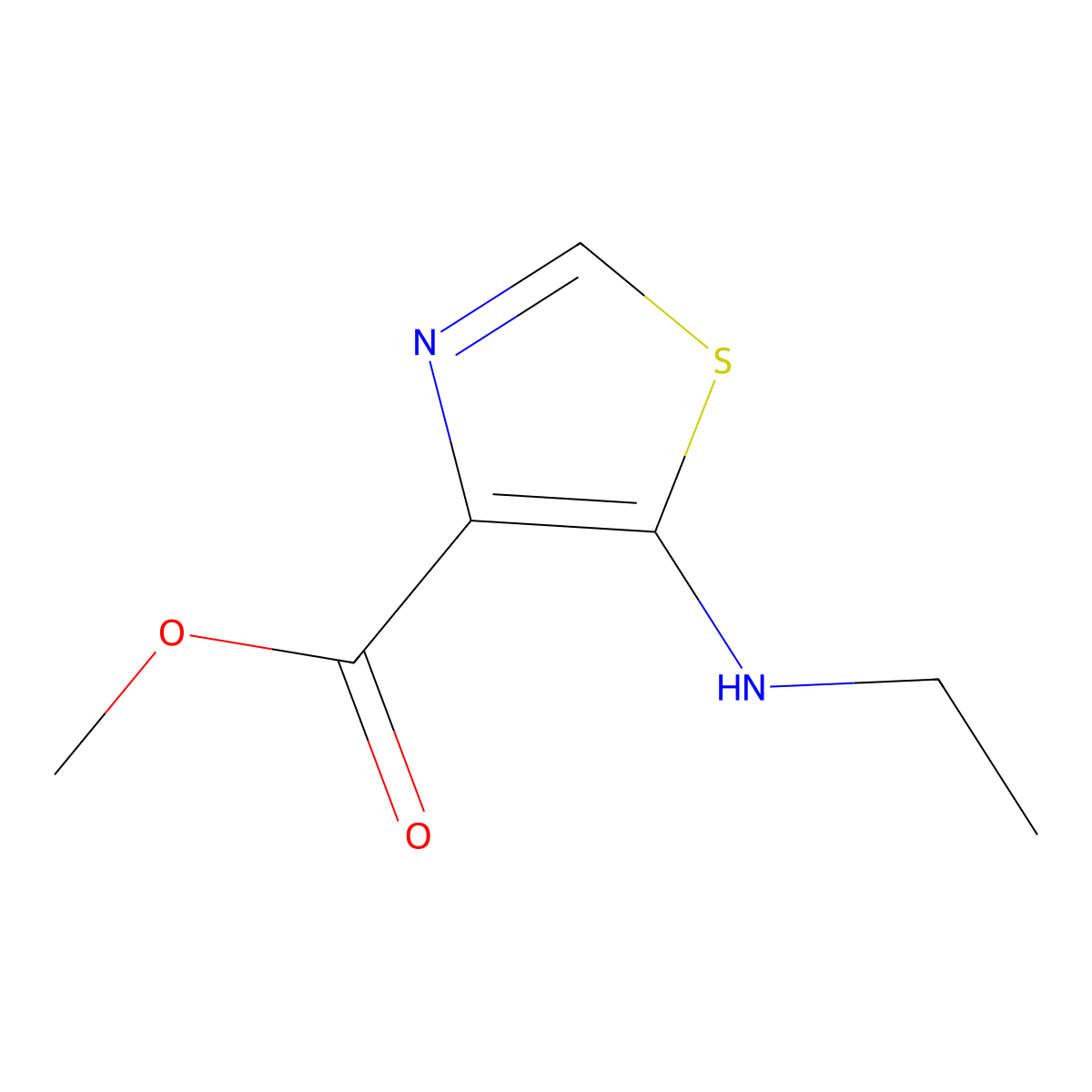 Methyl 5-(ethylamino)-1,3-thiazole-4-carboxylate molecular structure, CAS 84636-34-0