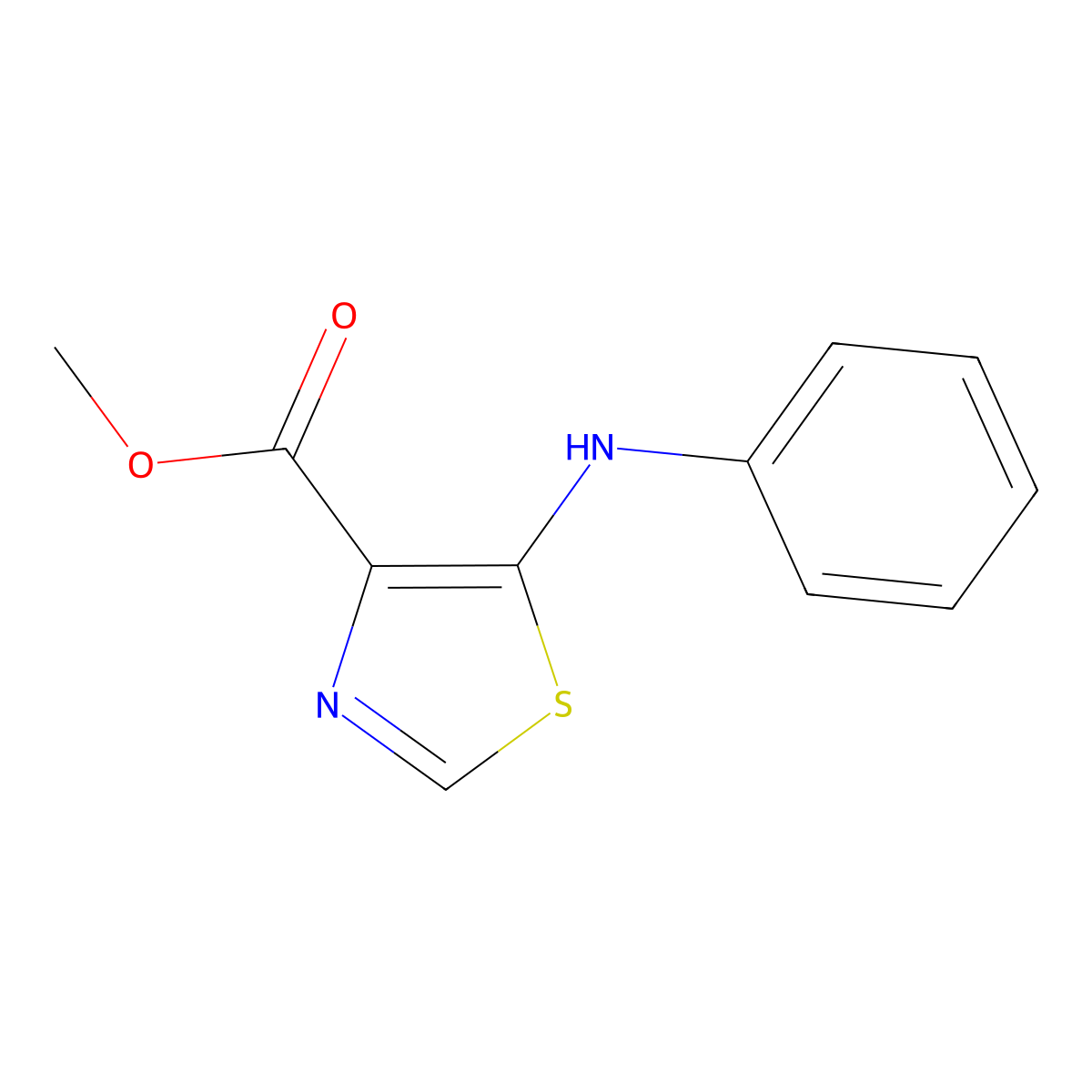 Methyl 5-anilino-1,3-thiazole-4-carboxylate molecular structure, CAS 84636-38-4