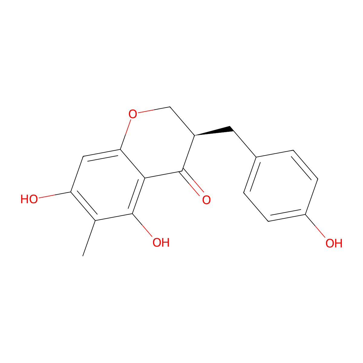 (3R)-5,7-Dihydroxy-6-methyl-3-(4'-hydroxybenzyl)chroman-4-one molecular structure, CAS 84638-48-2