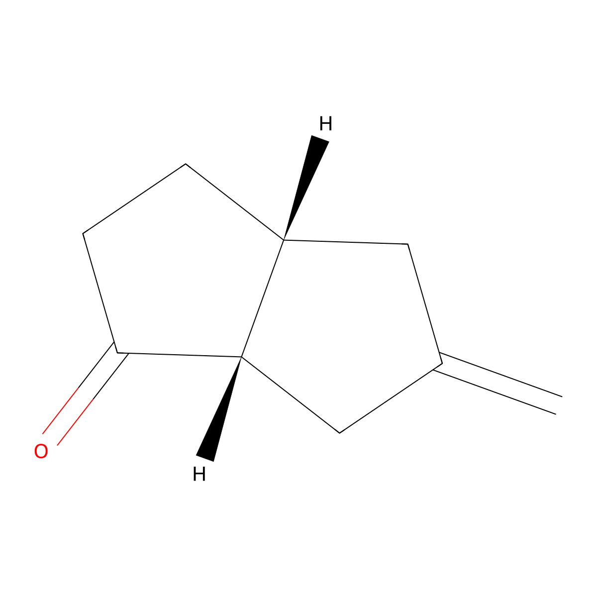 rac-(3aR,6aS)-5-methylidene-octahydropentalen-1-one molecular structure, CAS 84642-40-0