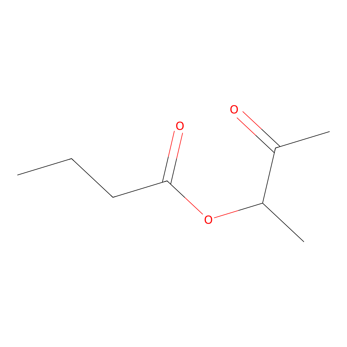 Butan-3-one-2-yl butanoate molecular structure, CAS 84642-61-5
