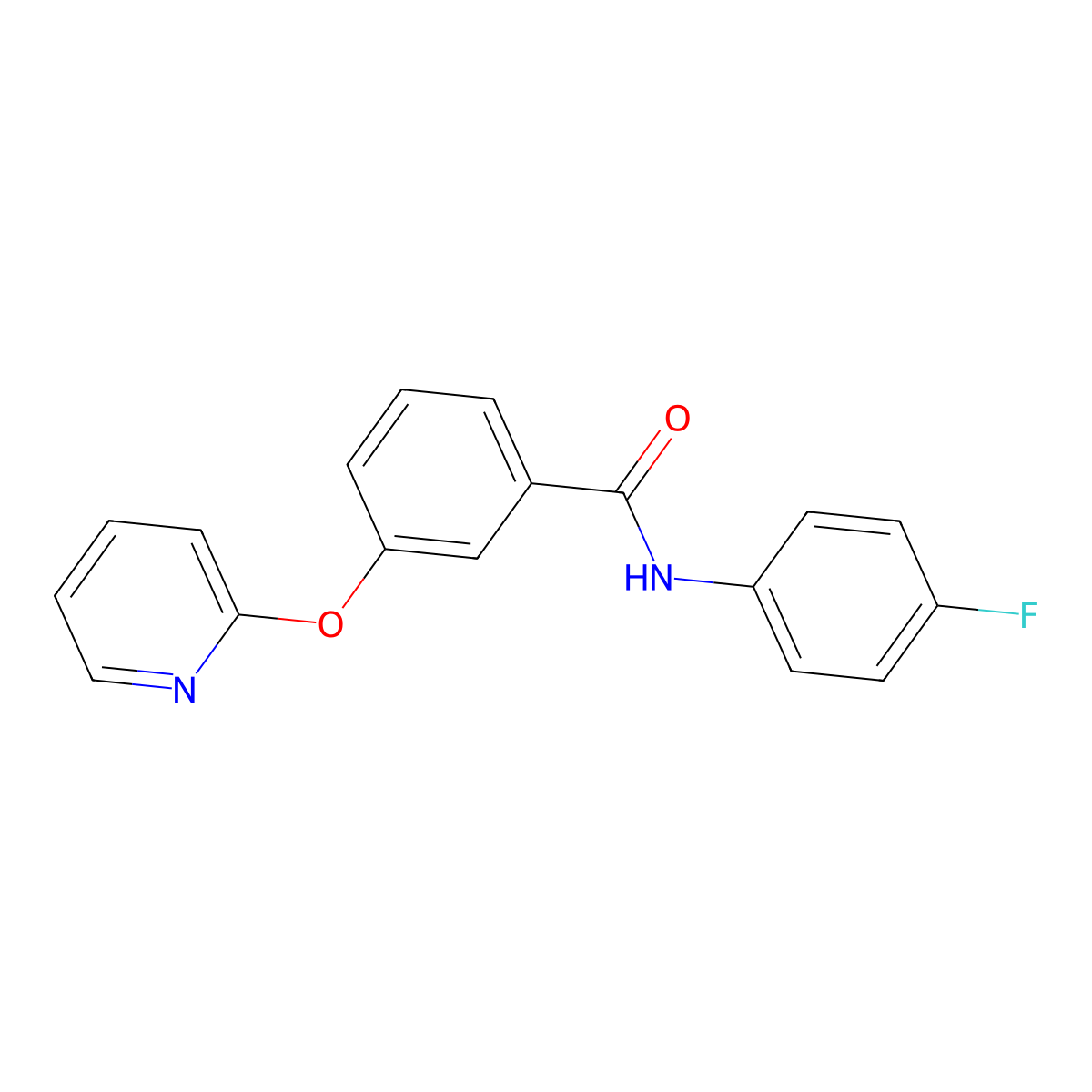 N-(4-fluorophenyl)-3-(pyridin-2-yloxy)benzamide molecular structure, CAS 84643-94-7