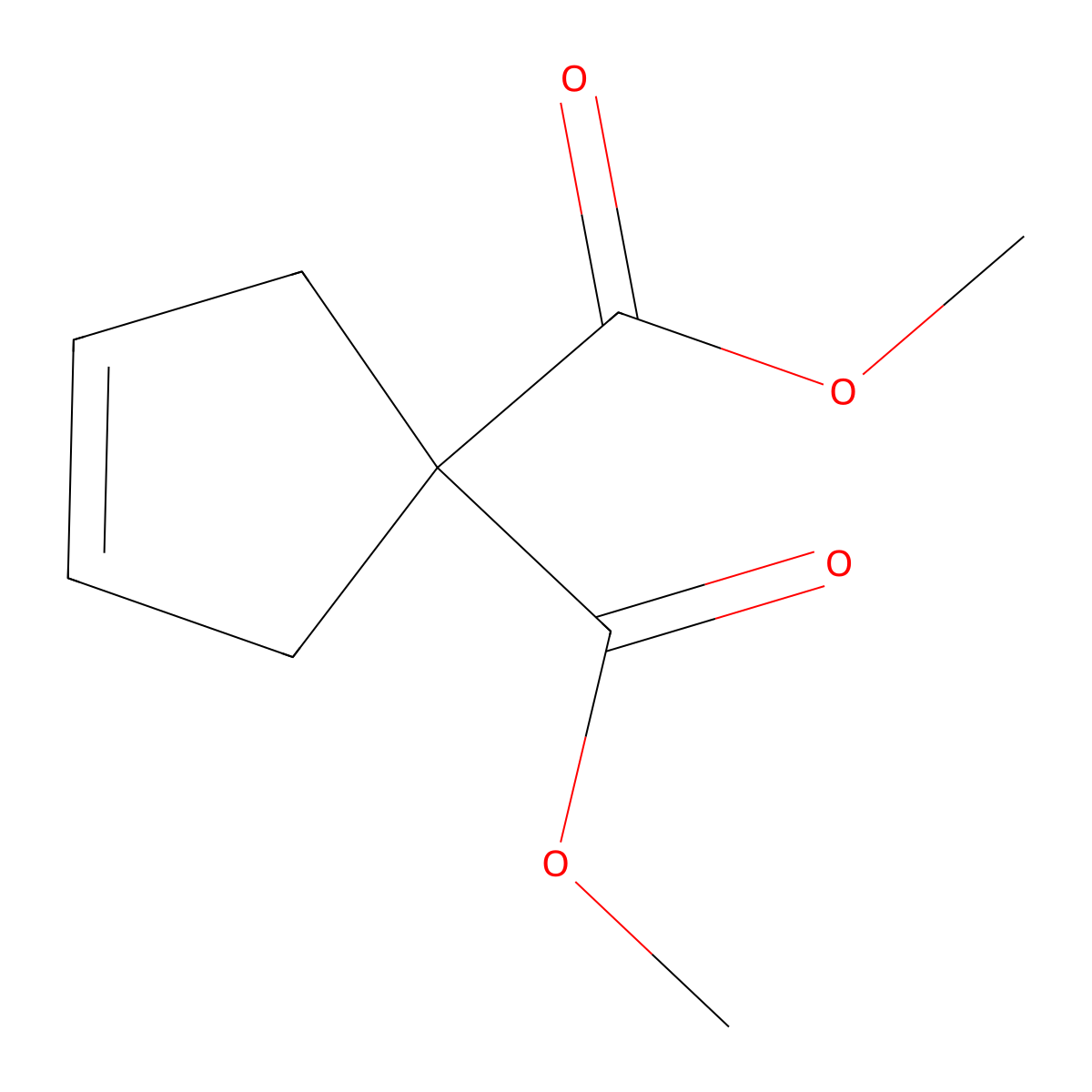 Dimethyl 3-cyclopentene-1,1-dicarboxylate molecular structure, CAS 84646-68-4