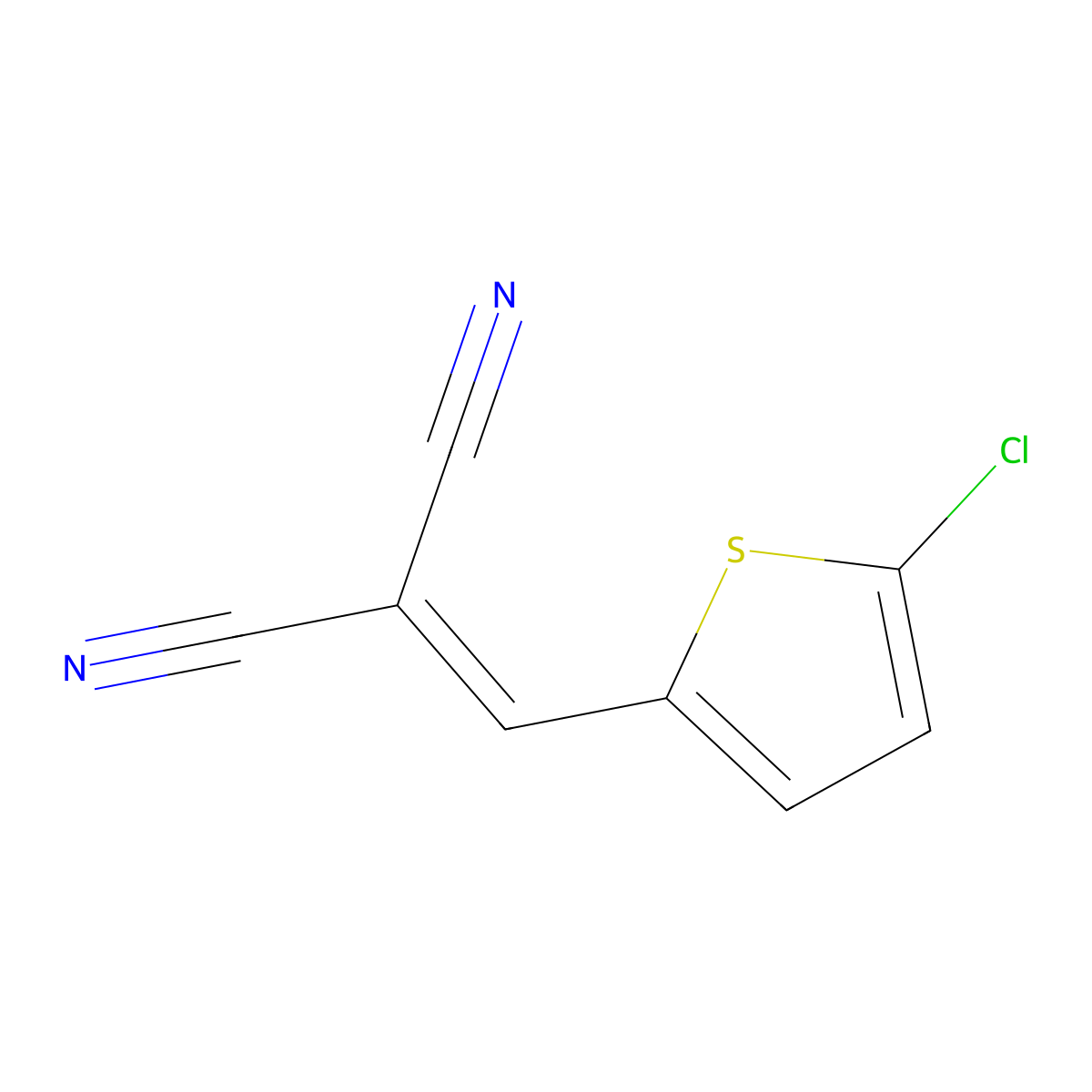 2-((5-Chlorothiophen-2-yl)methylene)malononitrile molecular structure, CAS 84653-68-9