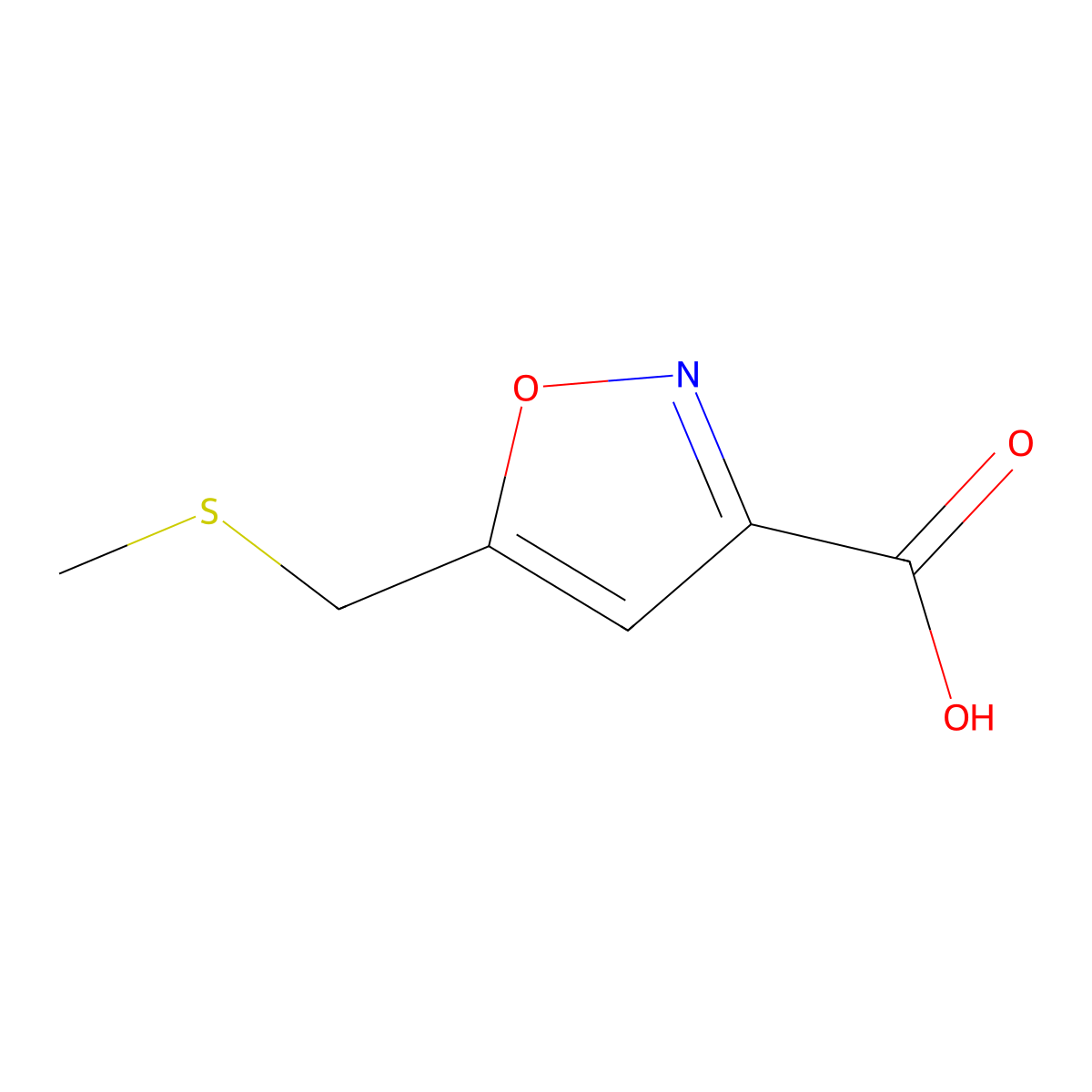 5-((Methylthio)methyl)isoxazole-3-carboxylic acid molecular structure, CAS 84654-30-8