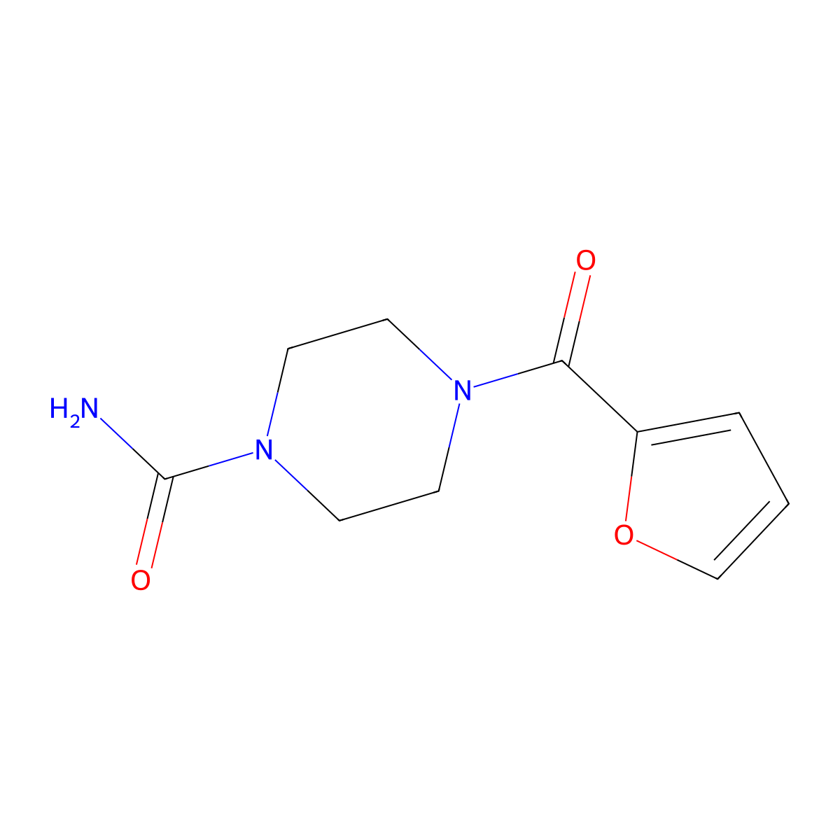 4-(Furan-2-carbonyl)piperazine-1-carboxamide molecular structure, CAS 84655-78-7