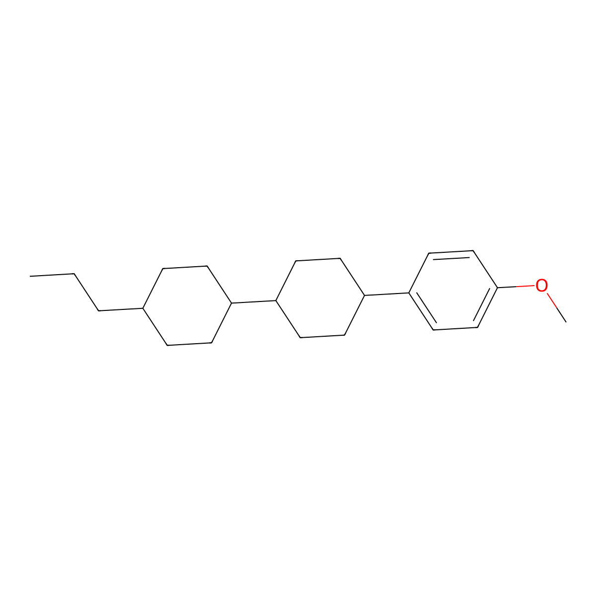 (trans,trans)-4-(4-Methoxyphenyl)-4'-propyl-1,1'-bi(cyclohexane) molecular structure, CAS 84655-98-1
