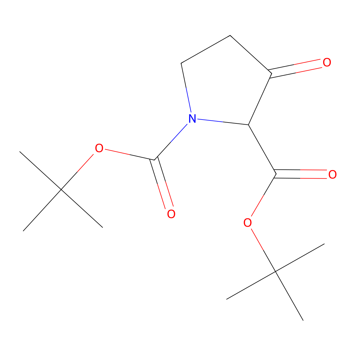 Tert-butyl 1-boc-3-oxopyrrolidine-2-carboxylate molecular structure, CAS 846551-03-9