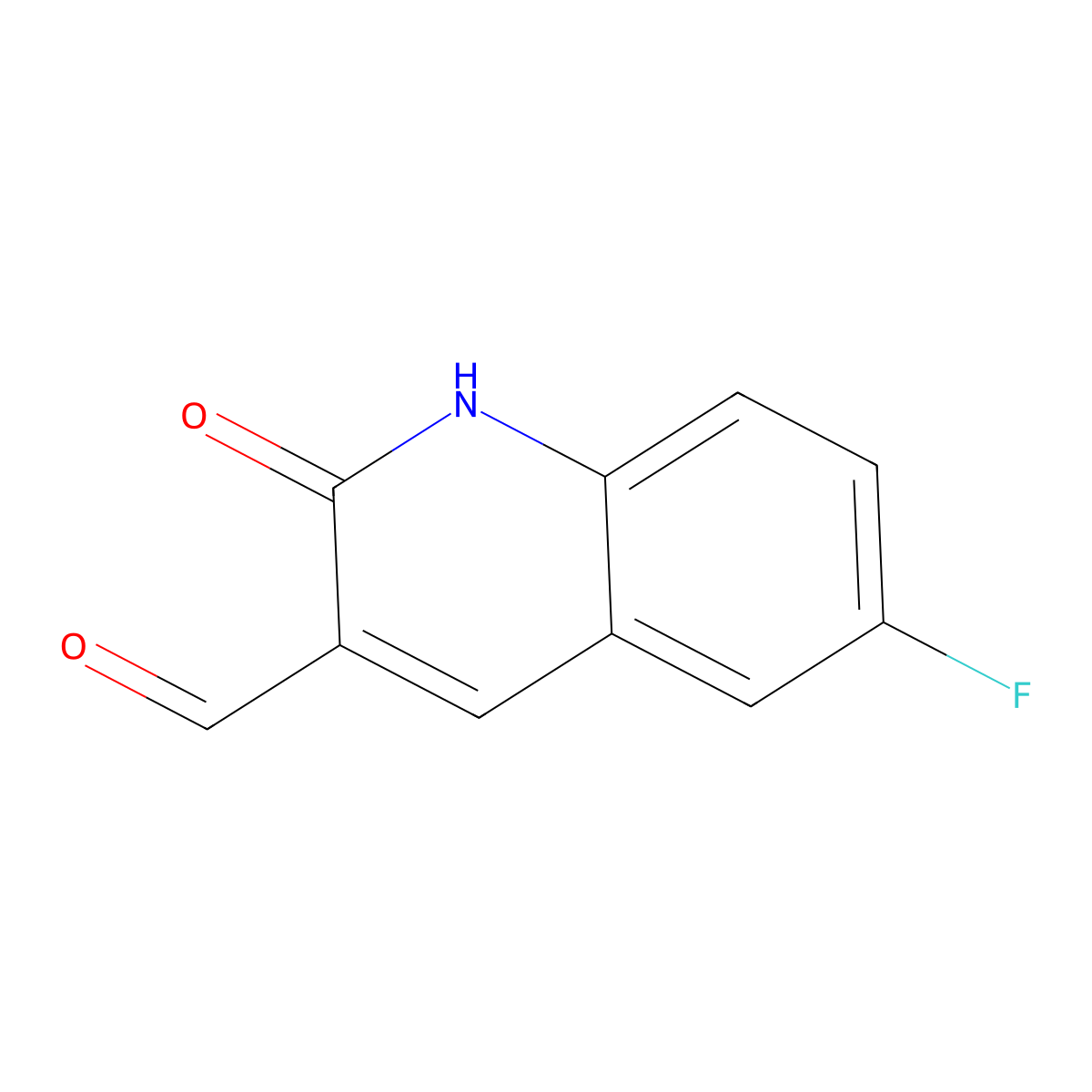6-Fluoro-2-oxo-1,2-dihydroquinoline-3-carbaldehyde molecular structure, CAS 846556-45-4