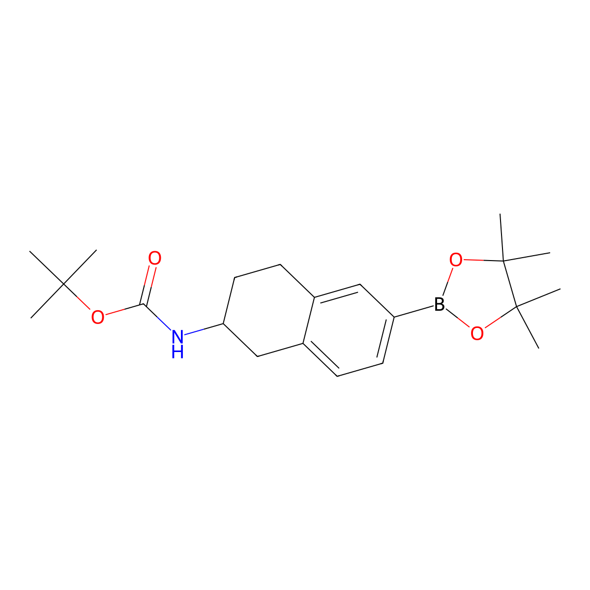 tert-butyl N-[6-(4,4,5,5-tetramethyl-1,3,2-dioxaborolan-2-yl)-1,2,3,4-tetrahydronaphthalen-2-yl]carbamate molecular structure, CAS 846564-03-2