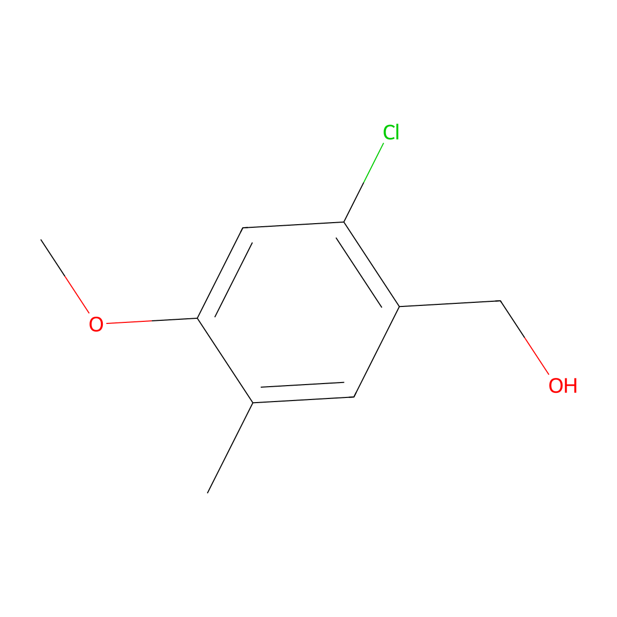 (2-Chloro-4-methoxy-5-methylphenyl)methanol molecular structure, CAS 84657-22-7