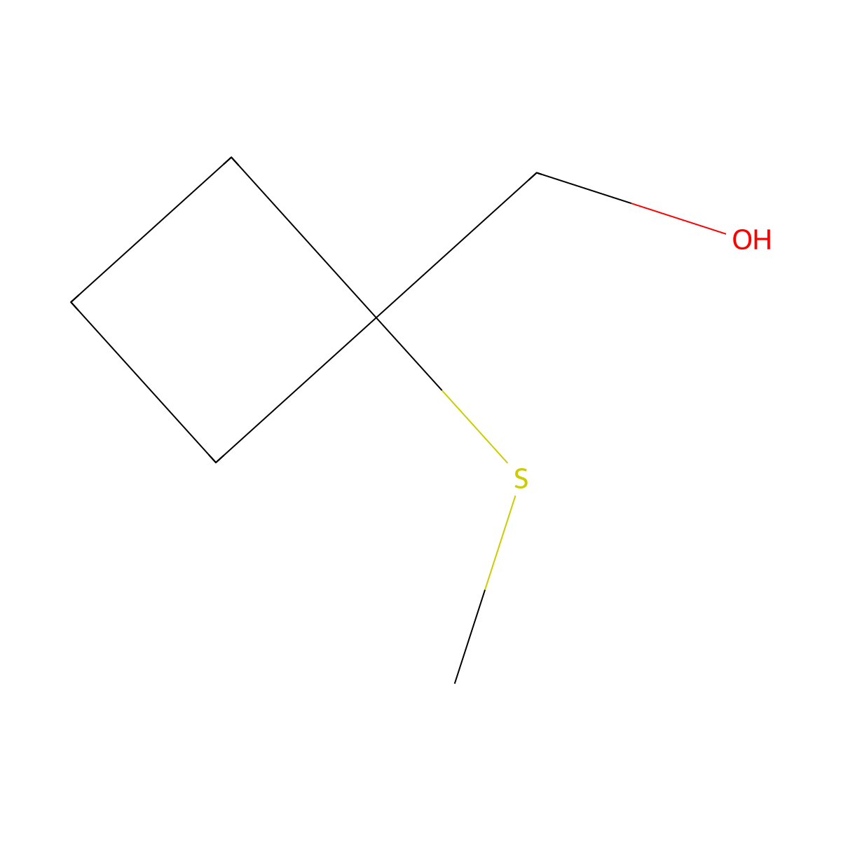 [1-(Methylsulfanyl)cyclobutyl]methanol molecular structure, CAS 84657-77-2