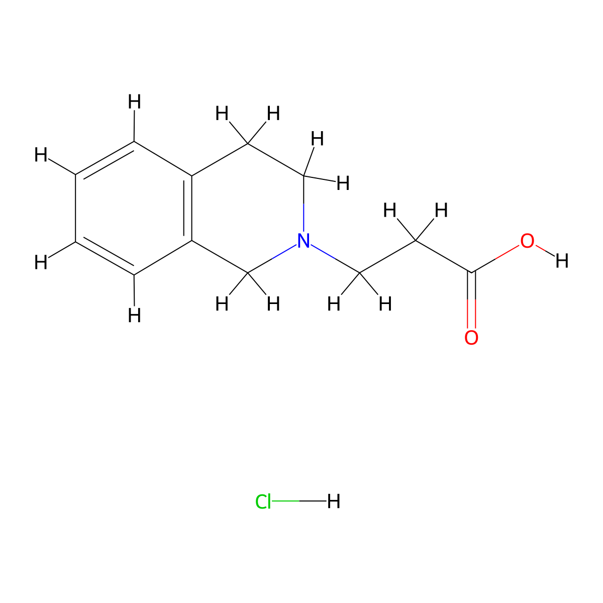 3-(1,2,3,4-Tetrahydroisoquinoline-2-yl)propionic acid hydrochloride molecular structure, CAS 846576-15-6