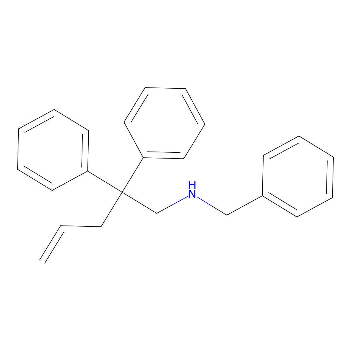 N-benzyl-2,2-diphenylpent-4-en-1-amine molecular structure, CAS 846576-78-1