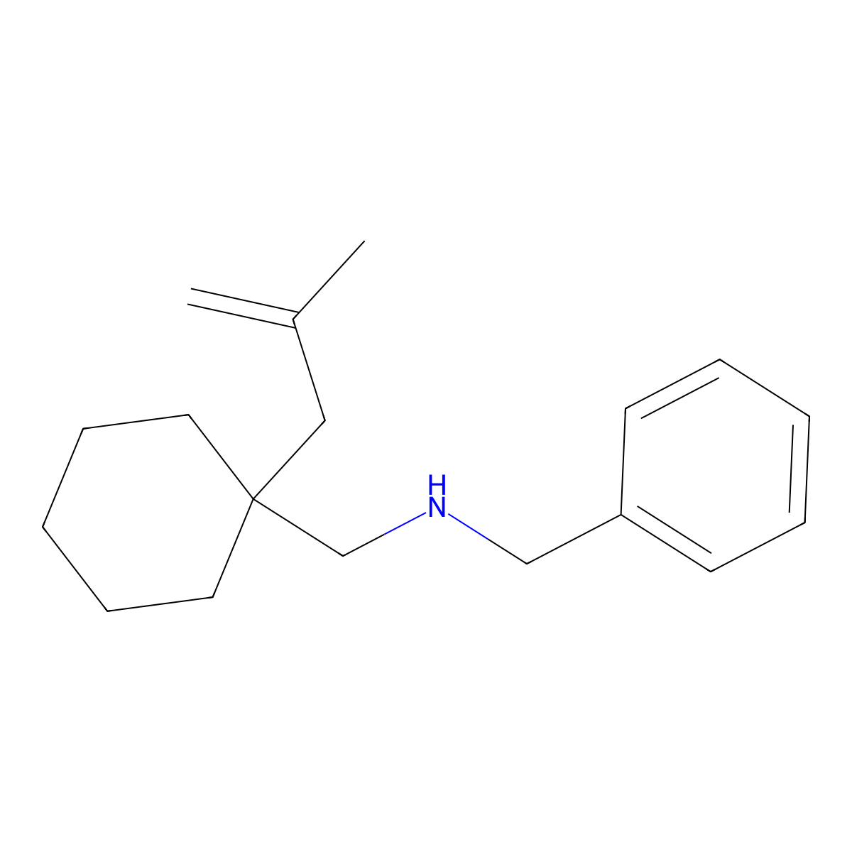 N-Benzyl-1-(1-(2-methylallyl)cyclohexyl)methanamine molecular structure, CAS 846576-82-7