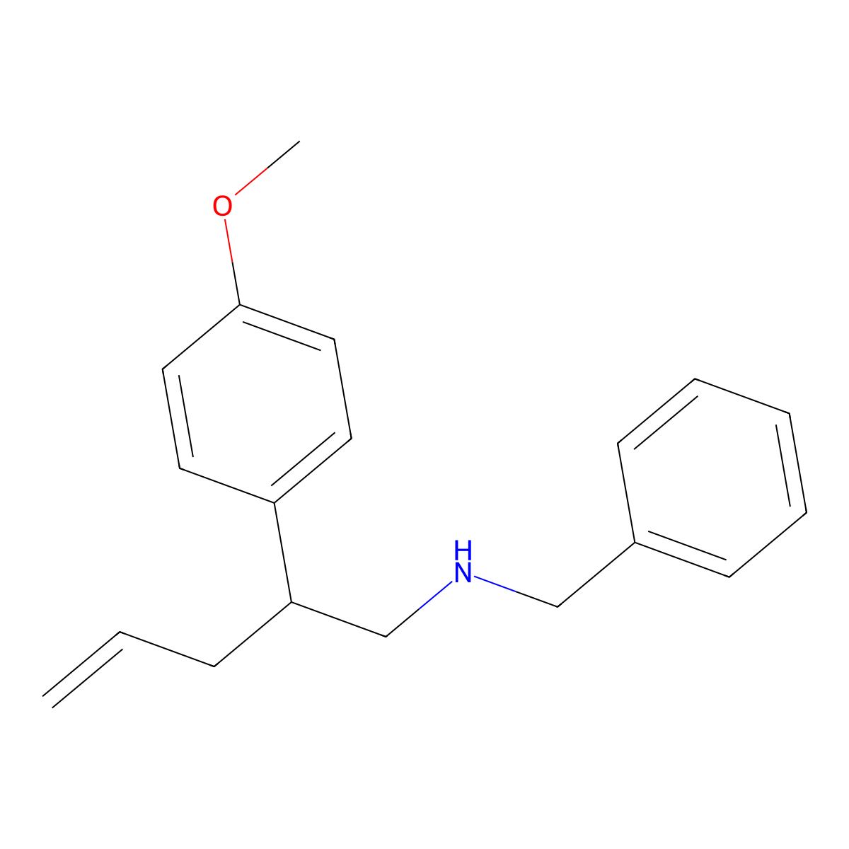 Benzyl[2-(4-methoxyphenyl)pent-4-en-1-yl]amine molecular structure, CAS 846576-85-0