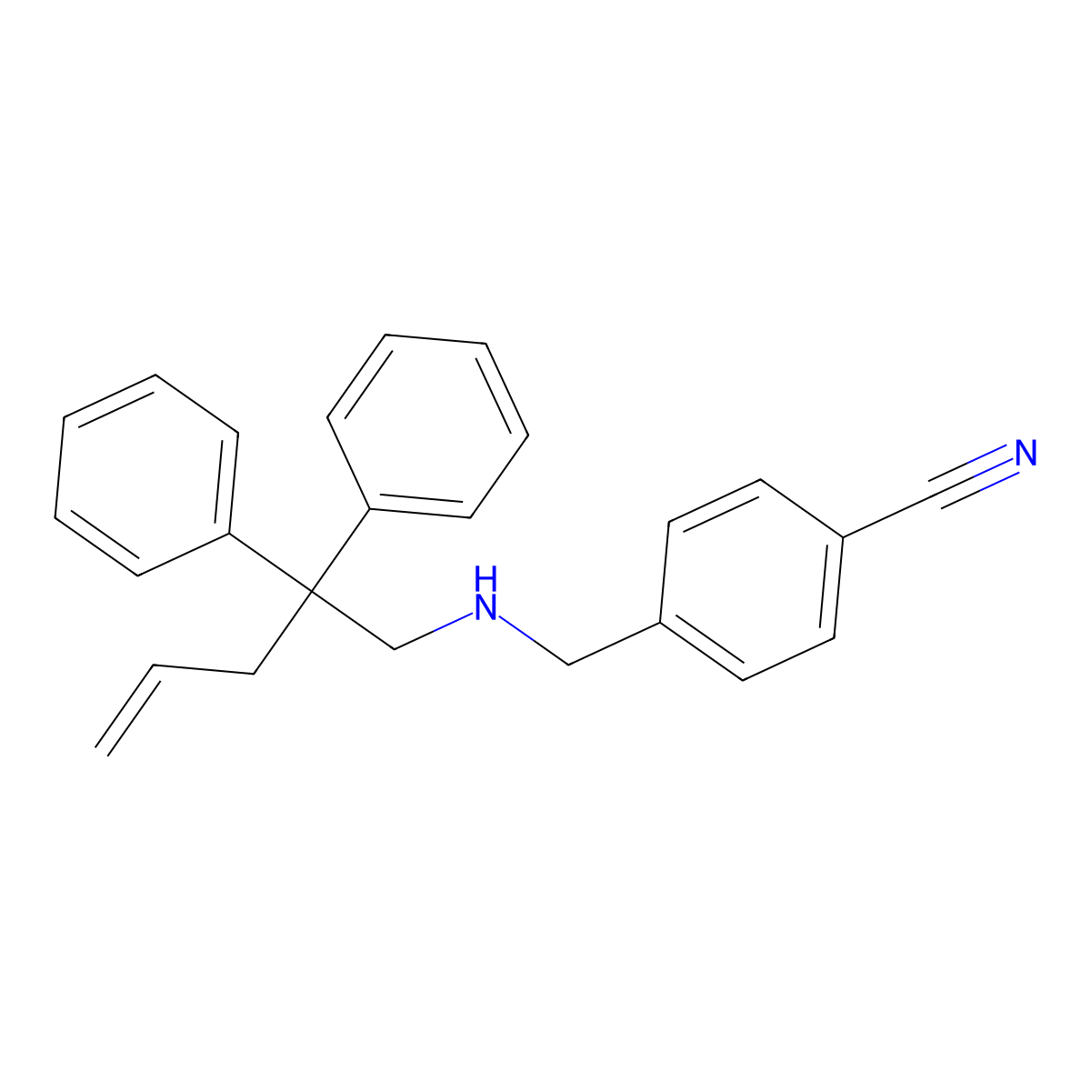 4-{[(2,2-Diphenylpent-4-en-1-yl)amino]methyl}benzonitrile molecular structure, CAS 846576-87-2