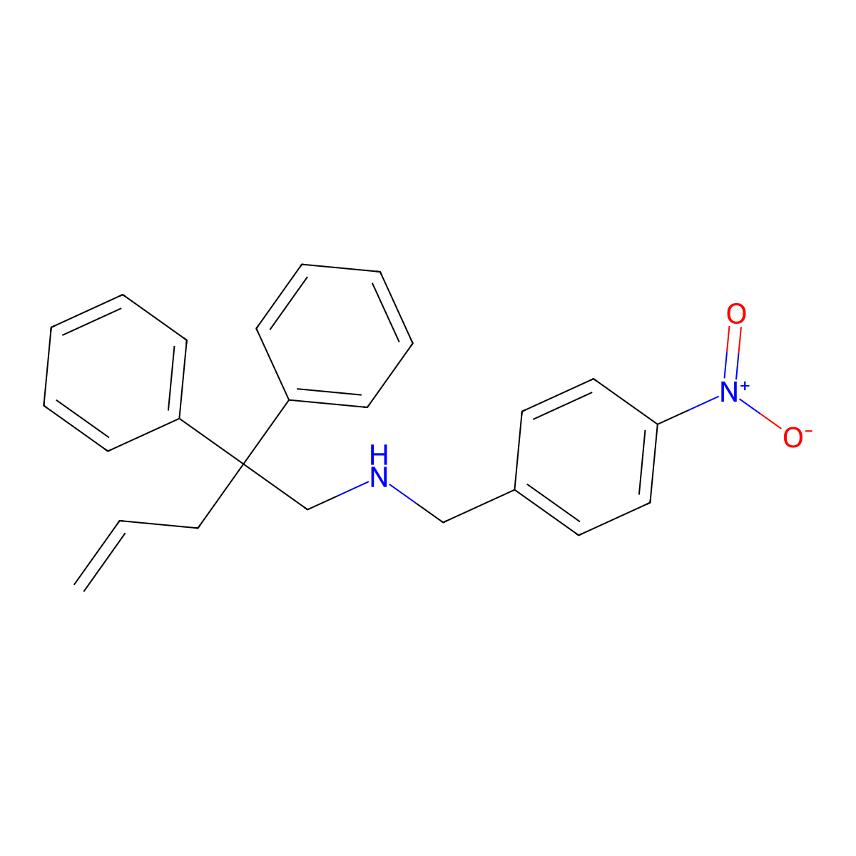 (2,2-Diphenylpent-4-en-1-yl)[(4-nitrophenyl)methyl]amine molecular structure, CAS 846576-88-3