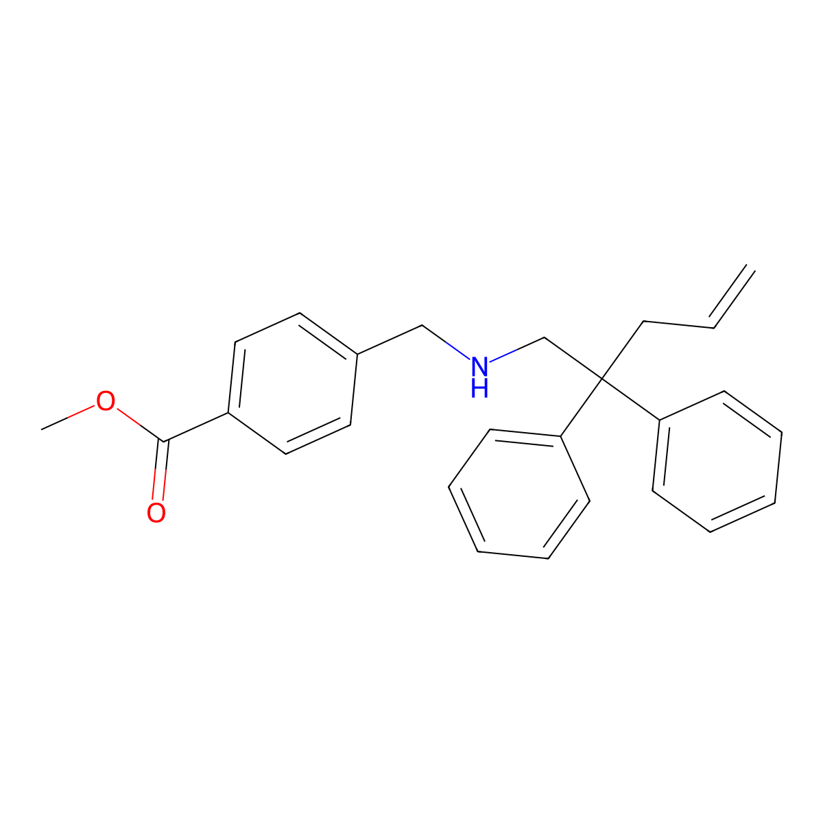 Methyl 4-{[(2,2-diphenylpent-4-en-1-yl)amino]methyl}benzoate molecular structure, CAS 846576-89-4