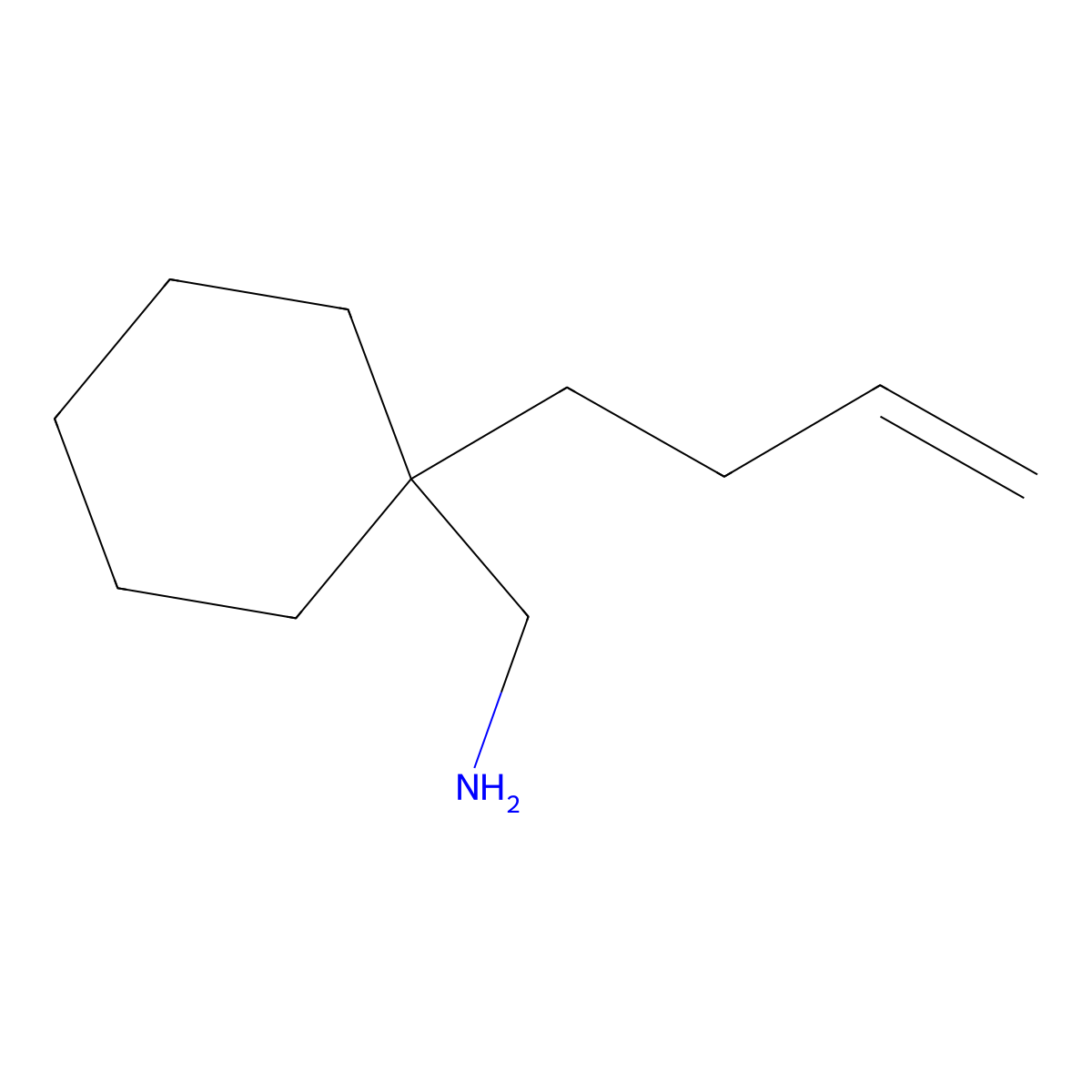 (1-(But-3-en-1-yl)cyclohexyl)methanamine molecular structure, CAS 846577-06-8