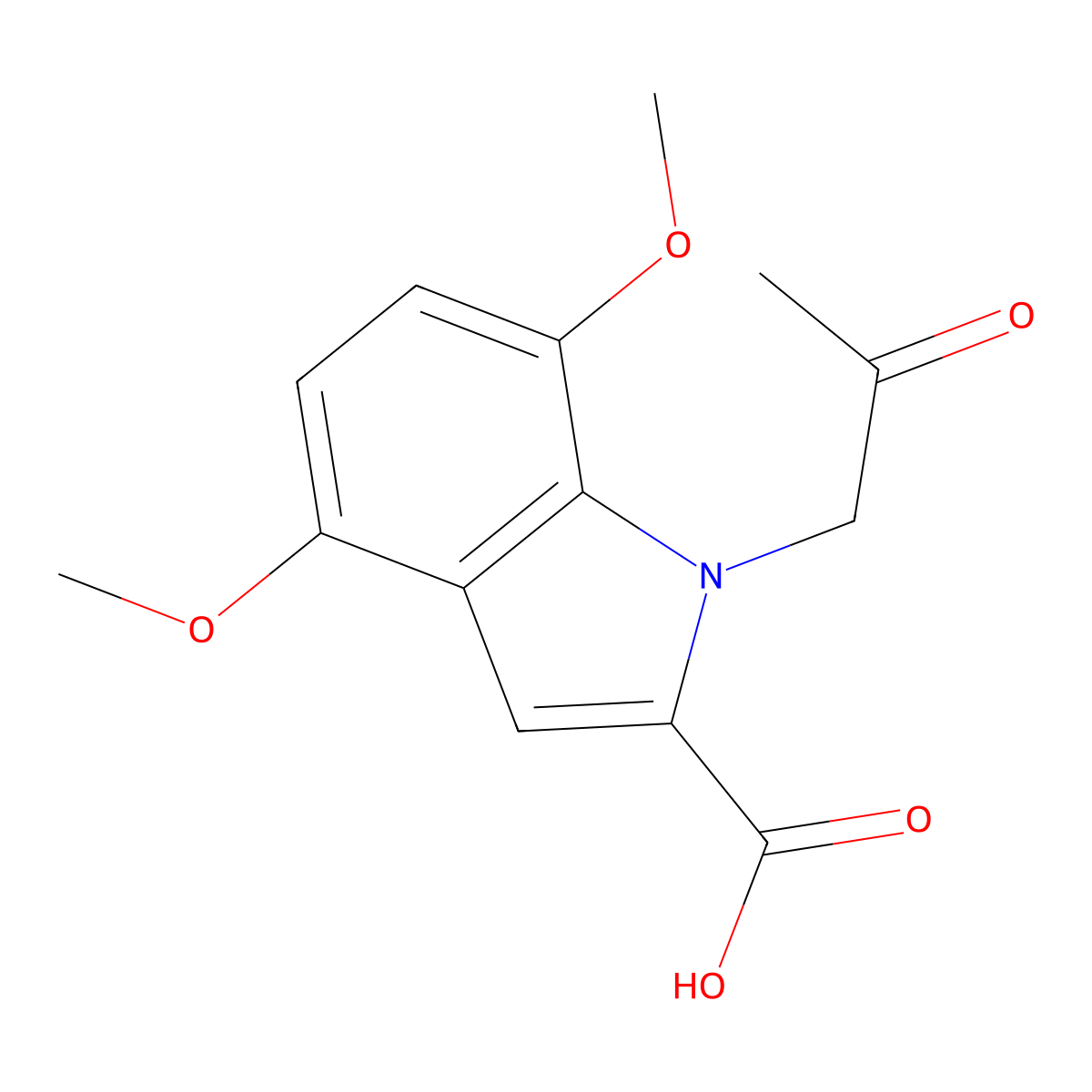 4,7-Dimethoxy-1-(2-oxopropyl)-1H-indole-2-carboxylic acid molecular structure, CAS 846578-78-7
