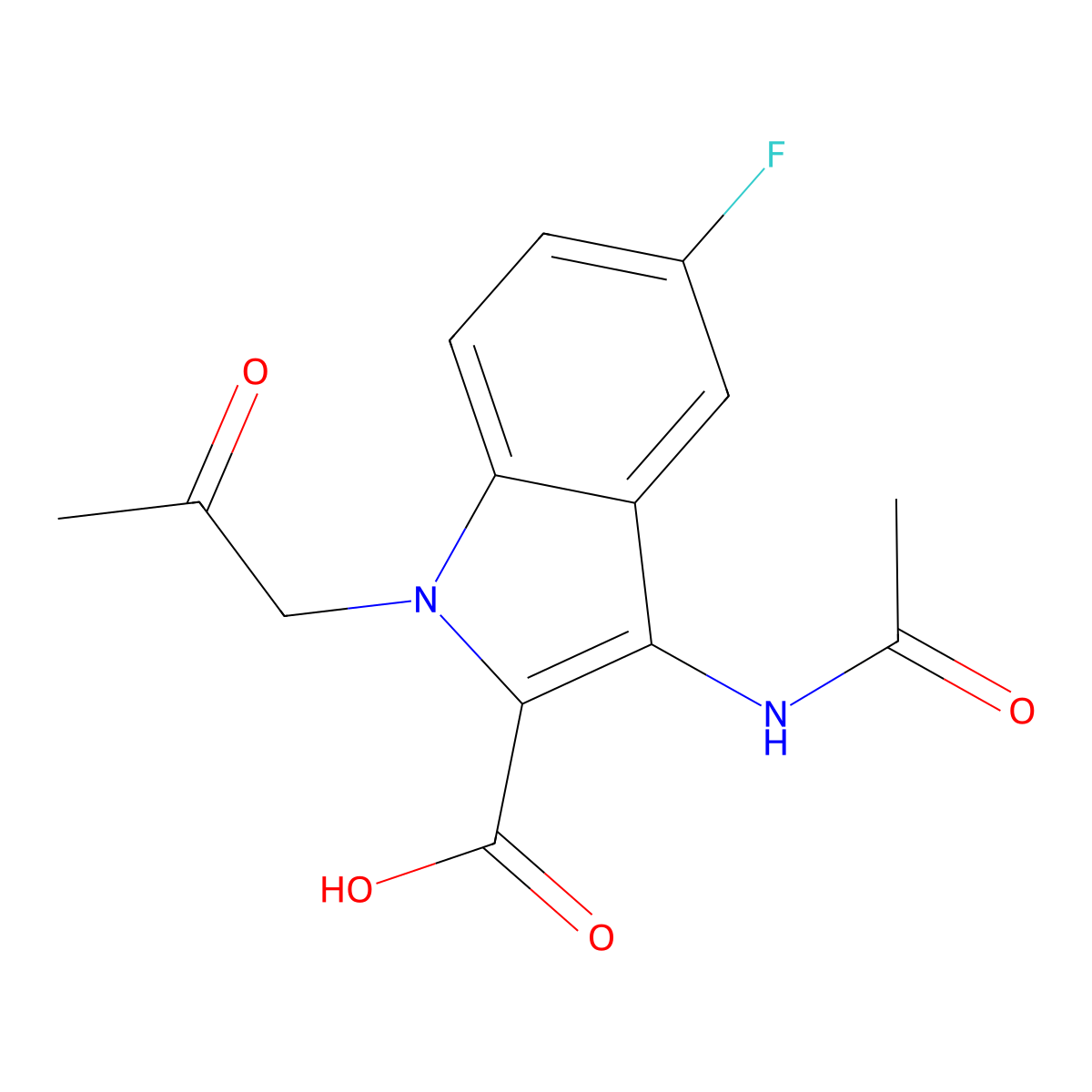 3-(Acetylamino)-5-fluoro-1-(2-oxopropyl)-1H-indole-2-carboxylic acid molecular structure, CAS 846578-79-8