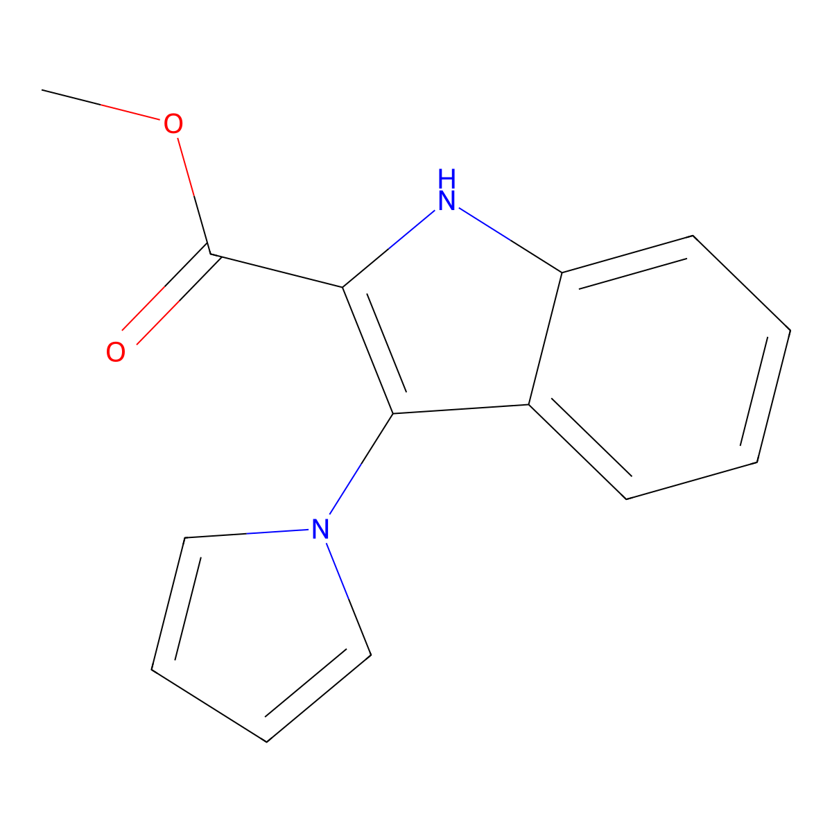 methyl 3-(1H-pyrrol-1-yl)-1H-indole-2-carboxylate molecular structure, CAS 846579-00-8