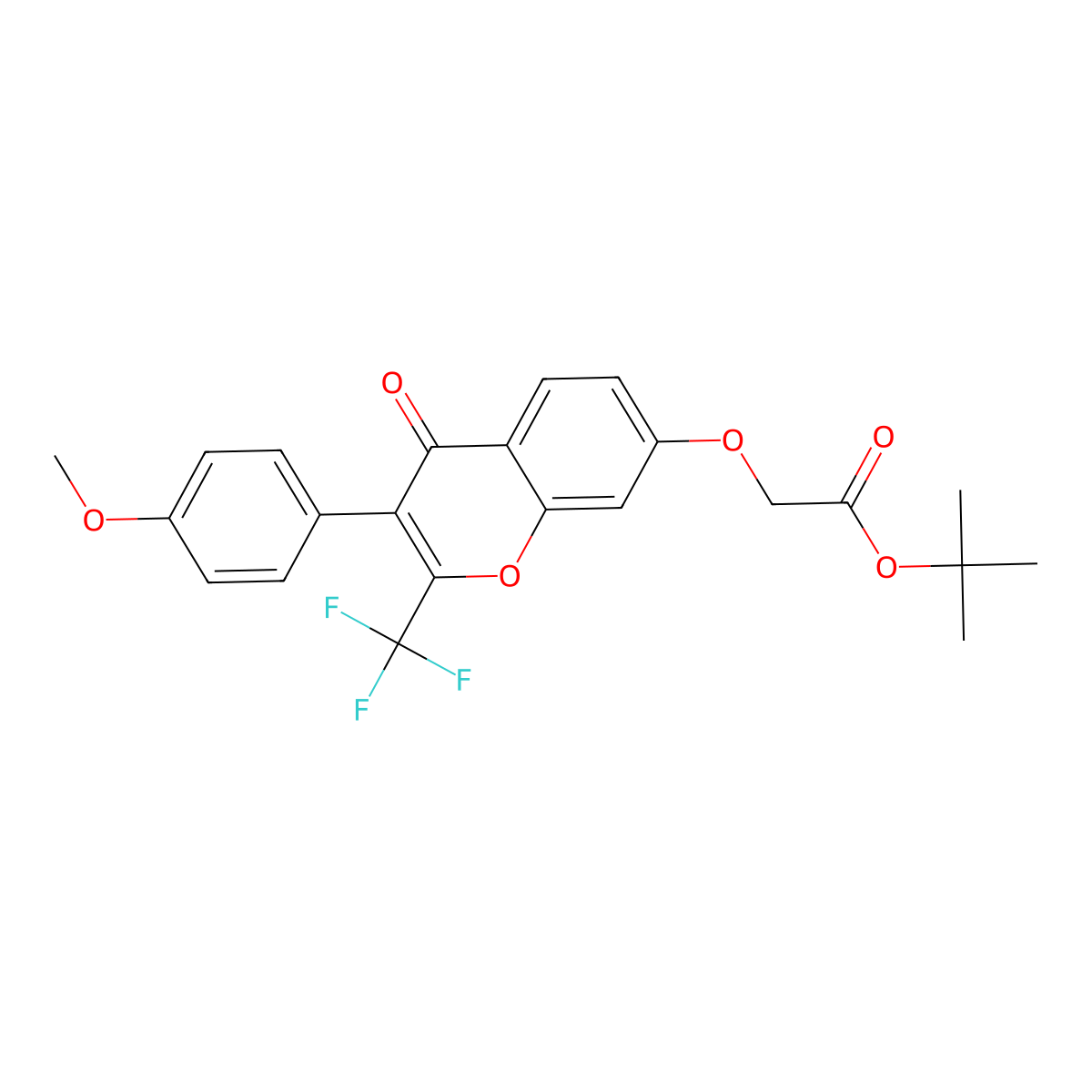 Tert-butyl 2-[3-(4-methoxyphenyl)-4-oxo-2-(trifluoromethyl)chromen-7-yl]oxyacetate molecular structure, CAS 846580-47-0