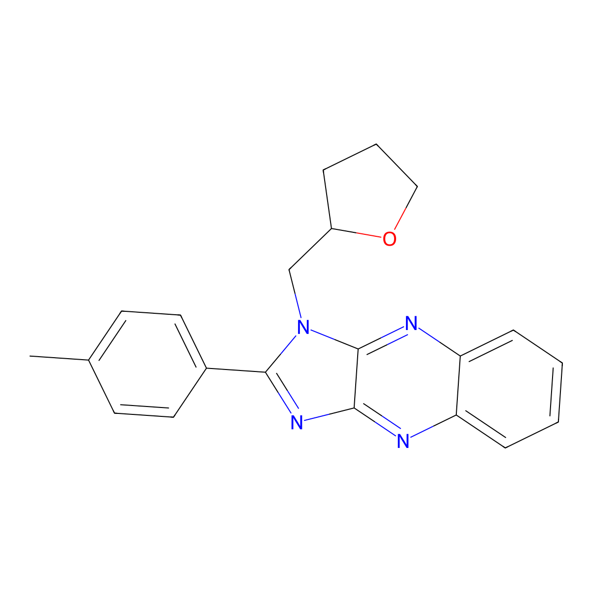 2-(4-Methylphenyl)-3-(oxolan-2-ylmethyl)imidazo[4,5-b]quinoxaline molecular structure, CAS 846581-52-0