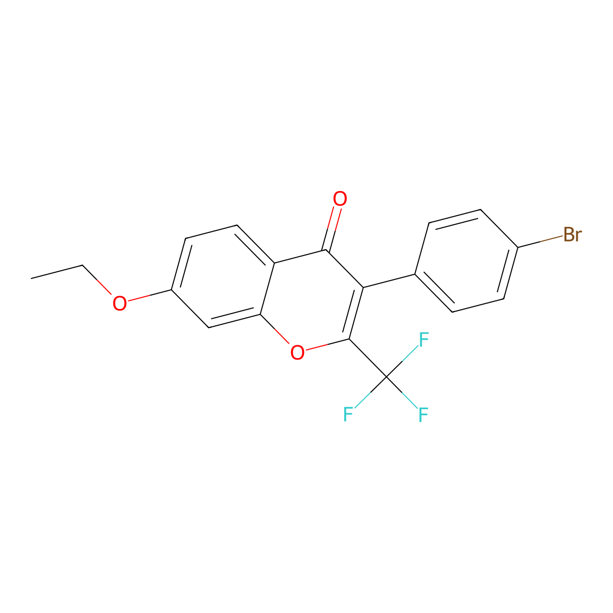 3-(4-bromophenyl)-7-ethoxy-2-(trifluoromethyl)-4H-chromen-4-one molecular structure, CAS 846581-80-4
