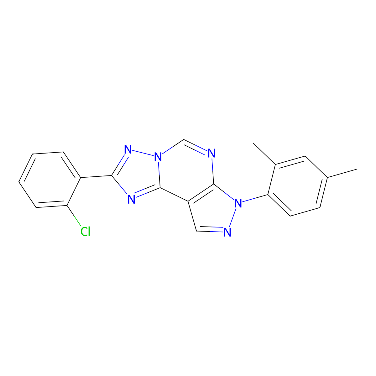 2-(2-chlorophenyl)-7-(2,4-dimethylphenyl)-7H-pyrazolo[4,3-e][1,2,4]triazolo[1,5-c]pyrimidine molecular structure, CAS 846581-84-8