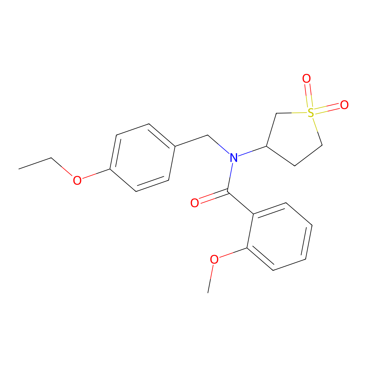 N-(1,1-dioxidotetrahydrothiophen-3-yl)-N-(4-ethoxybenzyl)-2-methoxybenzamide molecular structure, CAS 846581-99-5