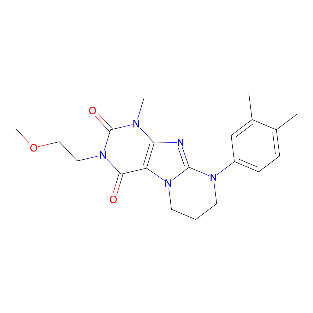 9-(3,4-dimethylphenyl)-3-(2-methoxyethyl)-1-methyl-7,8-dihydro-6H-purino[7,8-a]pyrimidine-2,4-dione molecular structure, CAS 846583-04-8