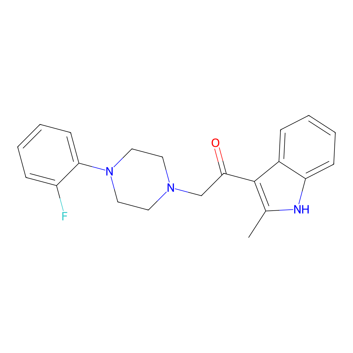 2-[4-(2-fluorophenyl)piperazin-1-yl]-1-(2-methyl-1H-indol-3-yl)ethanone molecular structure, CAS 846583-79-7