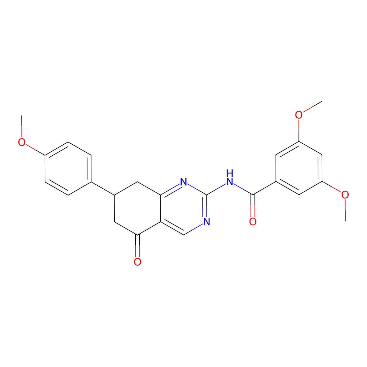 3,5-dimethoxy-N-[7-(4-methoxyphenyl)-5-oxo-5,6,7,8-tetrahydroquinazolin-2-yl]benzamide molecular structure, CAS 846584-09-6