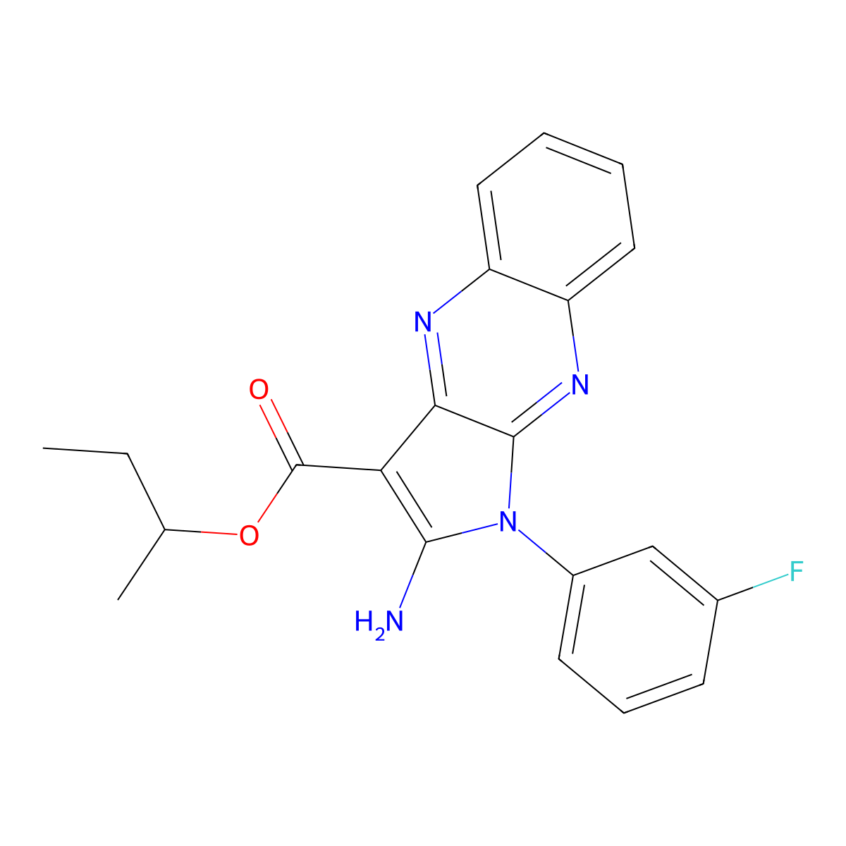 Butan-2-yl 2-amino-1-(3-fluorophenyl)pyrrolo[3,2-b]quinoxaline-3-carboxylate molecular structure, CAS 846584-16-5